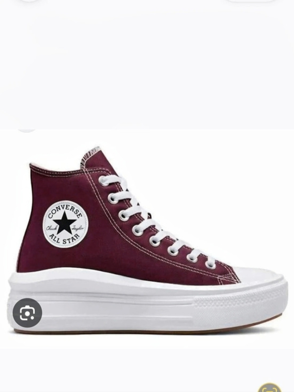 Converse Chuck Taylor All Star Move High Top Platform Sneakers in Wine & White 7